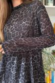 Tiby Funnel Neck Layering Top Leopard Black